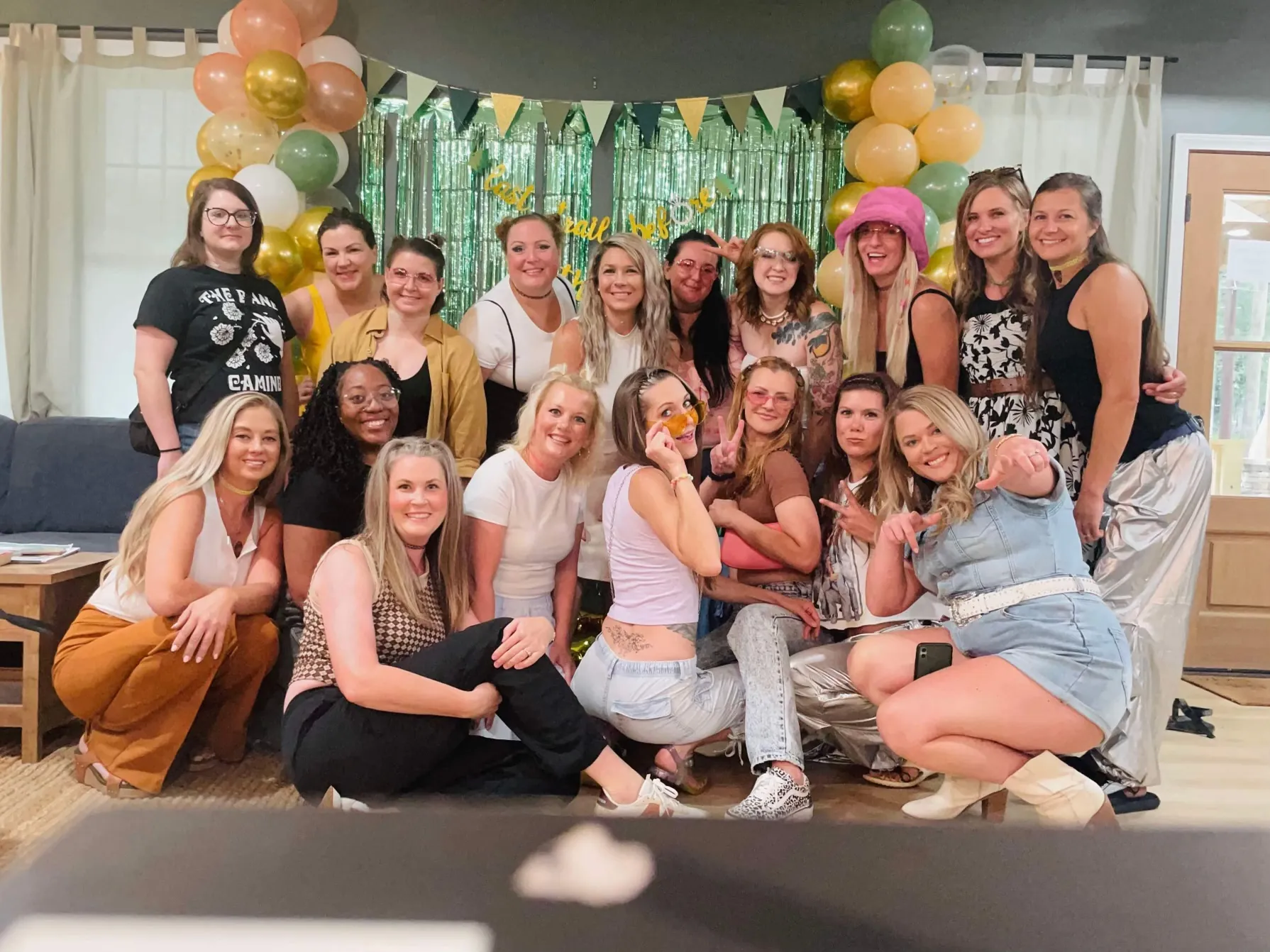 Group of girls in Asheville for bachelorette party